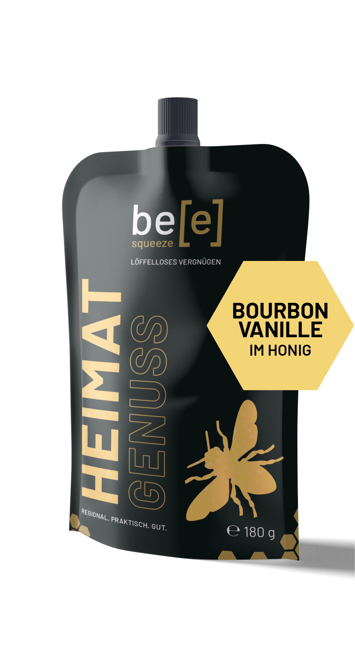 Bourbon Vanille im Honig beesqueeze Weihnachtshonig Weihnachtsedition Imkerhonig im praktischen Quetschbeutel