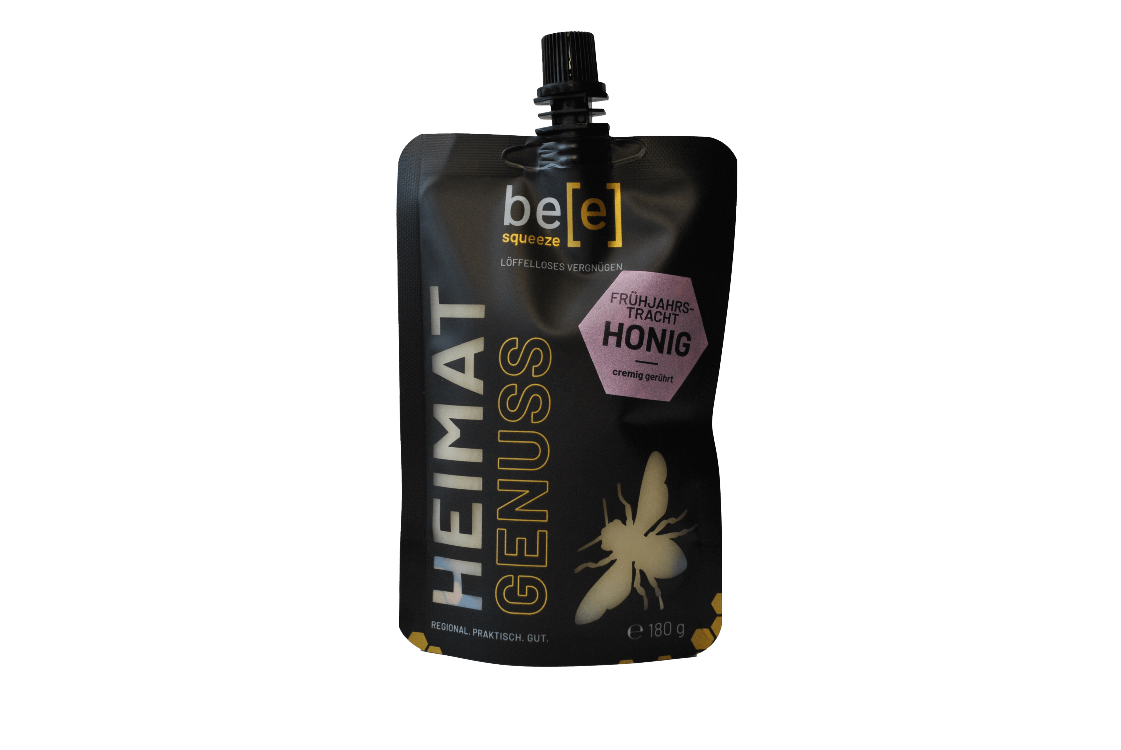 Frühjahrstracht Honig Imkerhonig cremig beesqueeze Regionaler Honig im praktsichen Quetschbeutel