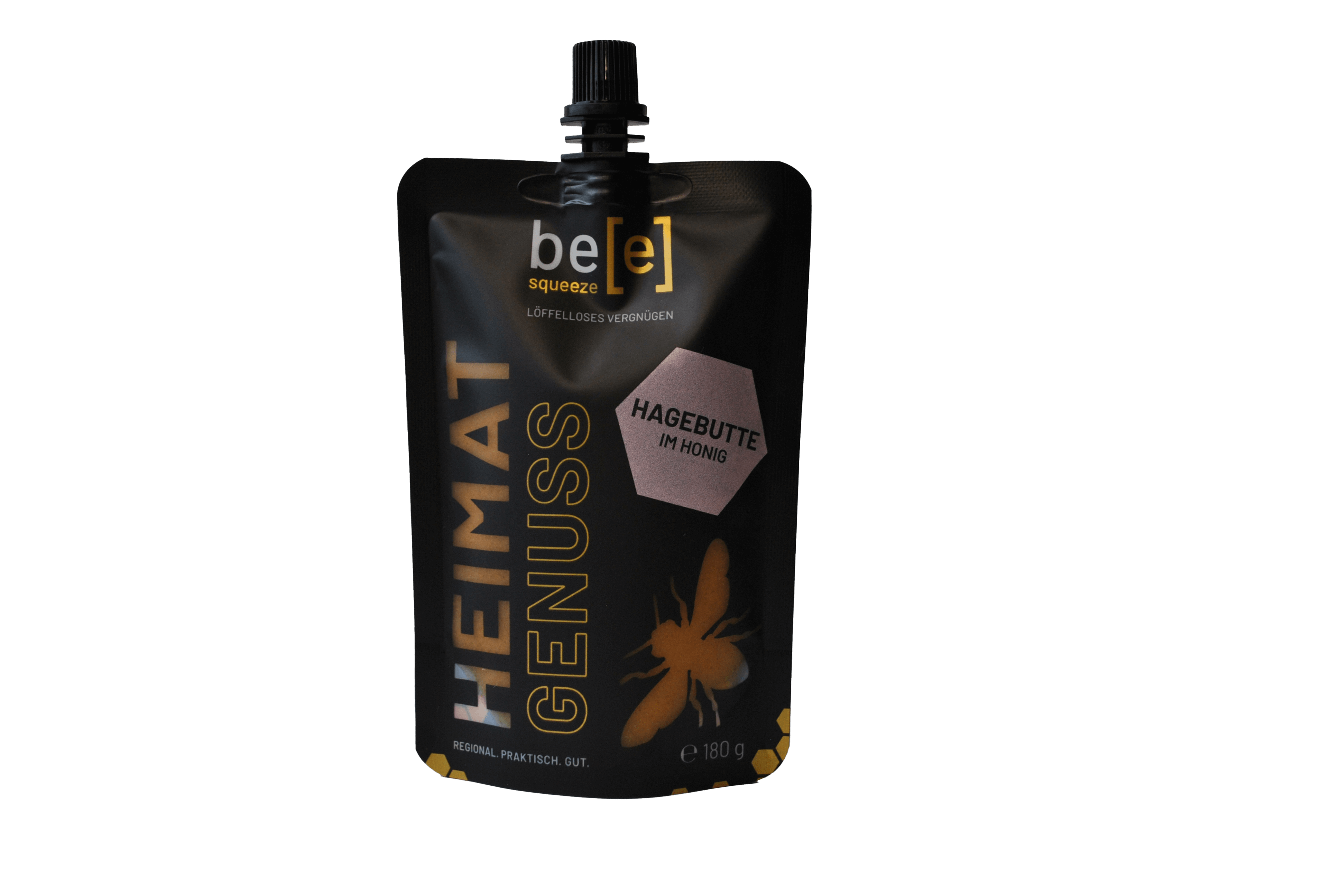 Hagebutte im Honig beesqueeze Superfood Honig Imkerhonig im praktischen Quetschbeutel