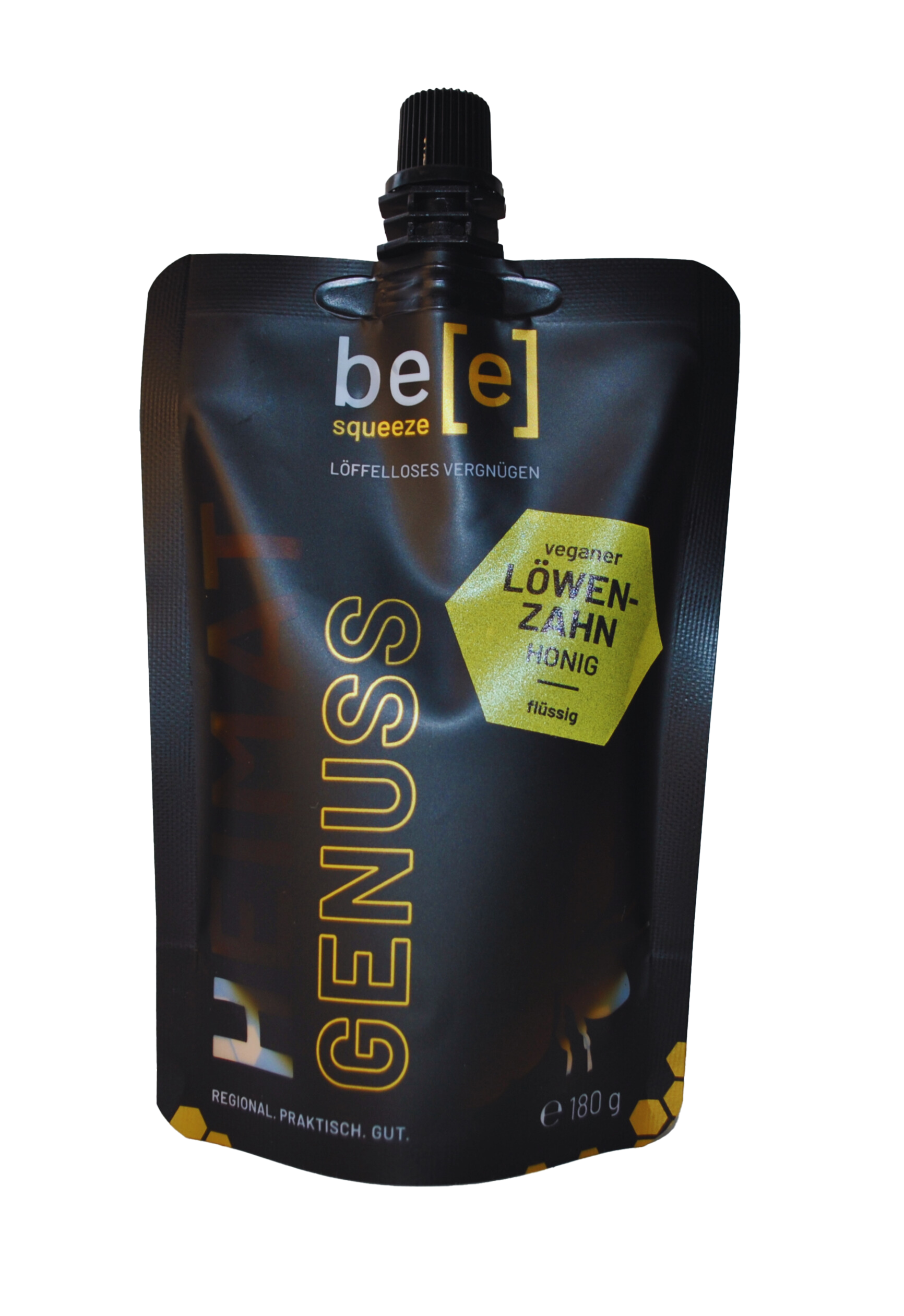 Löwenzahnhonig vegan beesqueeze Honigalternative rein pflanzlich flüssig im praktischen Quetschbeutel